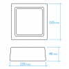 Downlight superficie cuadrado 18 W 